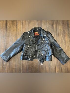 Hot Leathers Kids Black Leather Moto Jacket